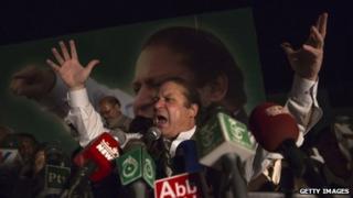 Nawaz Sharif, leader of political party Pakistan Muslim League-N (PMLN), addresses supporters during an election campaign rally on May 03, 2013 in Multan, Pakistan.