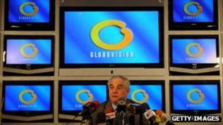 Globovision director Guillermo Zuloaga at a news conference on 18 November 2009