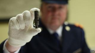 An old Royal Irish Constabulary whistle was also part of the collection