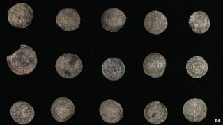 Thirty medieval silver coins were also put on show by the museum