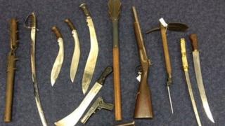 Weapons seized from the shop