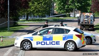 marsh farm luton stabbing police scene close inquiry murder open caption