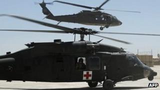 Американский вертолет Black Hawk в Газни, Афганистан 17 мая 2013 г.