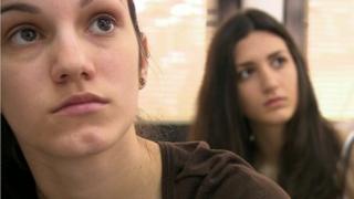 Greek students study in class