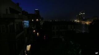 The Zamalek district of Cairo during a power cut on 26 May 2013