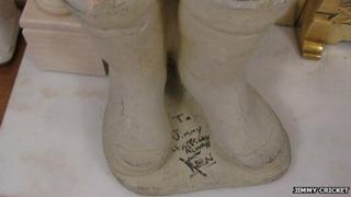 Jimmy Cricket's concrete wellington boots