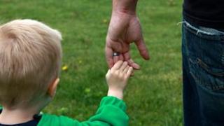 Boy with his father