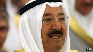 Kuwaiti Emir Sheikh Sabah al-Ahmad al-Sabah attends the opening of the 19th Arab Inter-Parliamentary Union conference in Kuwait City on 9 April 2013