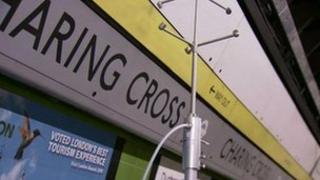 Gases being released at Charing Cross station