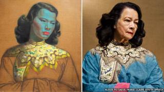 The painting Chinese girl and Monika Pon-su-san