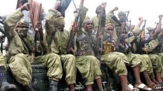 Al-Shabab fighters photographed in October 2009