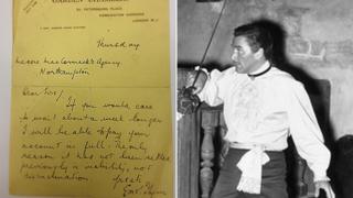 Errol Flynn and letter he wrote to Montague Jeffery