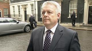 Carwyn Jones outside 10 Downing Street
