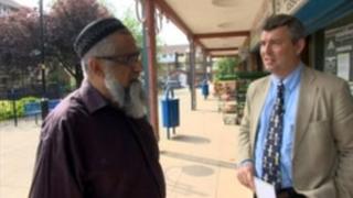 Sir Clive Loader talks to residents