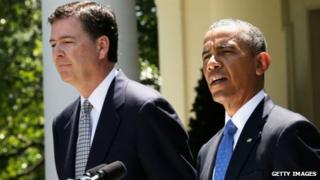 Президент США Барак Обама выступает на пресс-конференции, чтобы объявить о своем назначении Джеймса Коми на пост директора ФБР 21 июня 2013 года