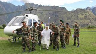 The India Army continues to rescue people from the flood-affected areas in Uttarakhand