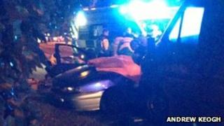 Two-vehicle crash