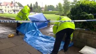 The scene of the stabbing outside a college in Birmingham