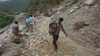 Floods have damaged many roads in Uttarakhand state