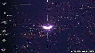 Police aerial photograph of the fire