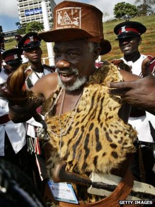 A Ugandan traditional healer in Kenya