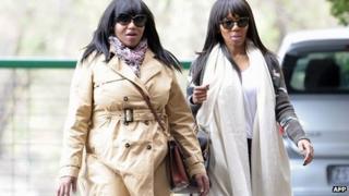 Swati Dlamini (L) and Zaziwe Dlamini-Manaway in Pretoria on 10 July 2013
