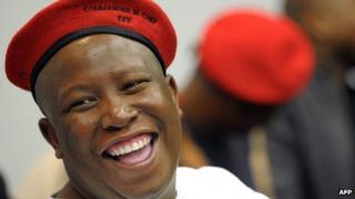 Julius Malema at the launch his Economic Freedom Fighters party in Johannesburg, South Africa on 11 July 2013