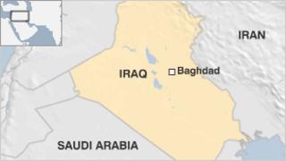 Map showing Iraq capital Baghdad