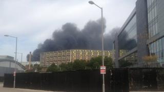 Plume of smoke over Sheffield