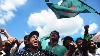 Протестующие в Бангладеш