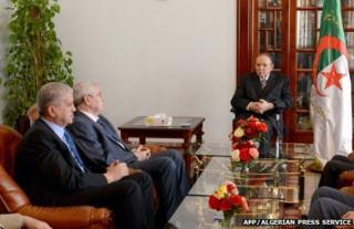 Algerian President Abdelaziz Bouteflika meeting ministers