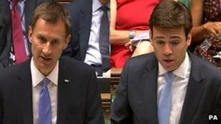 Jeremy Hunt and Andy Burnham in Commons