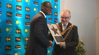David Harewood given his star on the Birmingham Broad Street walk of fame