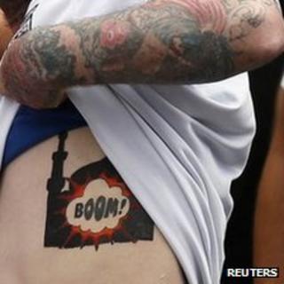 Picture of a tattoo at the EDL rally on 20 July