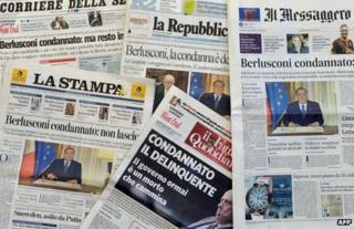 Front pages of Italian newspapers, 2 August