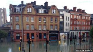 View of flooding in Herne Hill