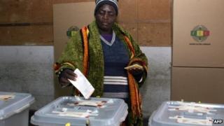 A woman voting in Zimbabwe - 31 July 2013