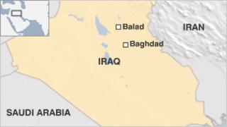 Map showing the town of Balad in Iraq