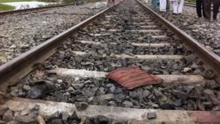 The train track in Dhamara Ghat