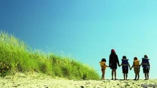 View of five children. Posed picture.