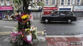 Makeshift memorial to nursery teacher Sabrina Moss