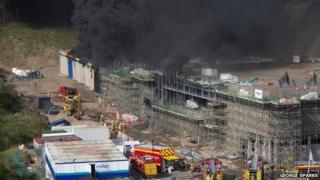 The fire site