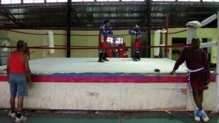 Cuban boxers training at La Finca outside Havana in August 2013