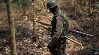 A government soldier in DR Congo (15 July 2013)