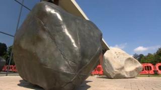 Two Stones by Antony Gormley at Kent History and Library Centre in Maidstone