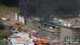 The fire site