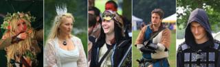 Composite of five LARP players. Photo by Andy Law