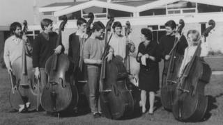KVYO double bass section in April 1968