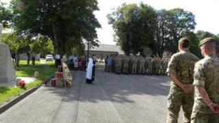 A memorial parade held at Catterick Garrison earlier