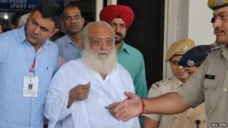 Asaram Bapu after his arrest in Jodhpur on 1 September 2013